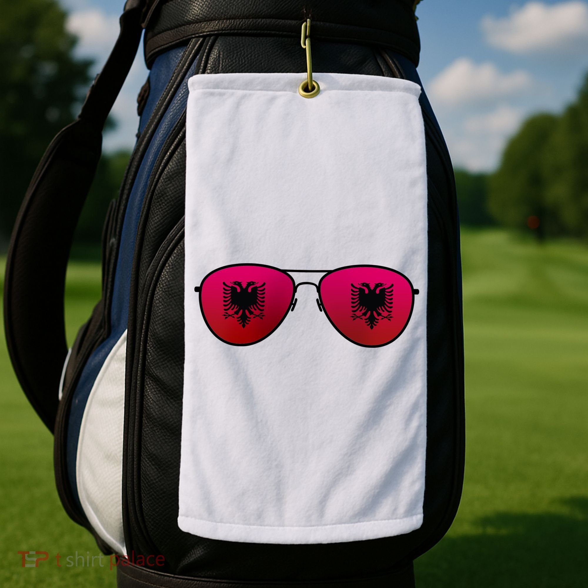 Albania Flag Aviator Sunglasses Golf Towel