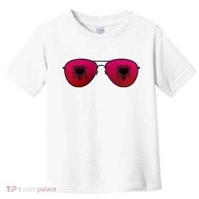 Albania Flag Aviator Sunglasses Toddler T-Shirt