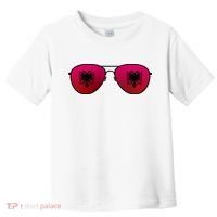 Albania Flag Aviator Sunglasses Toddler T-Shirt thumb 0