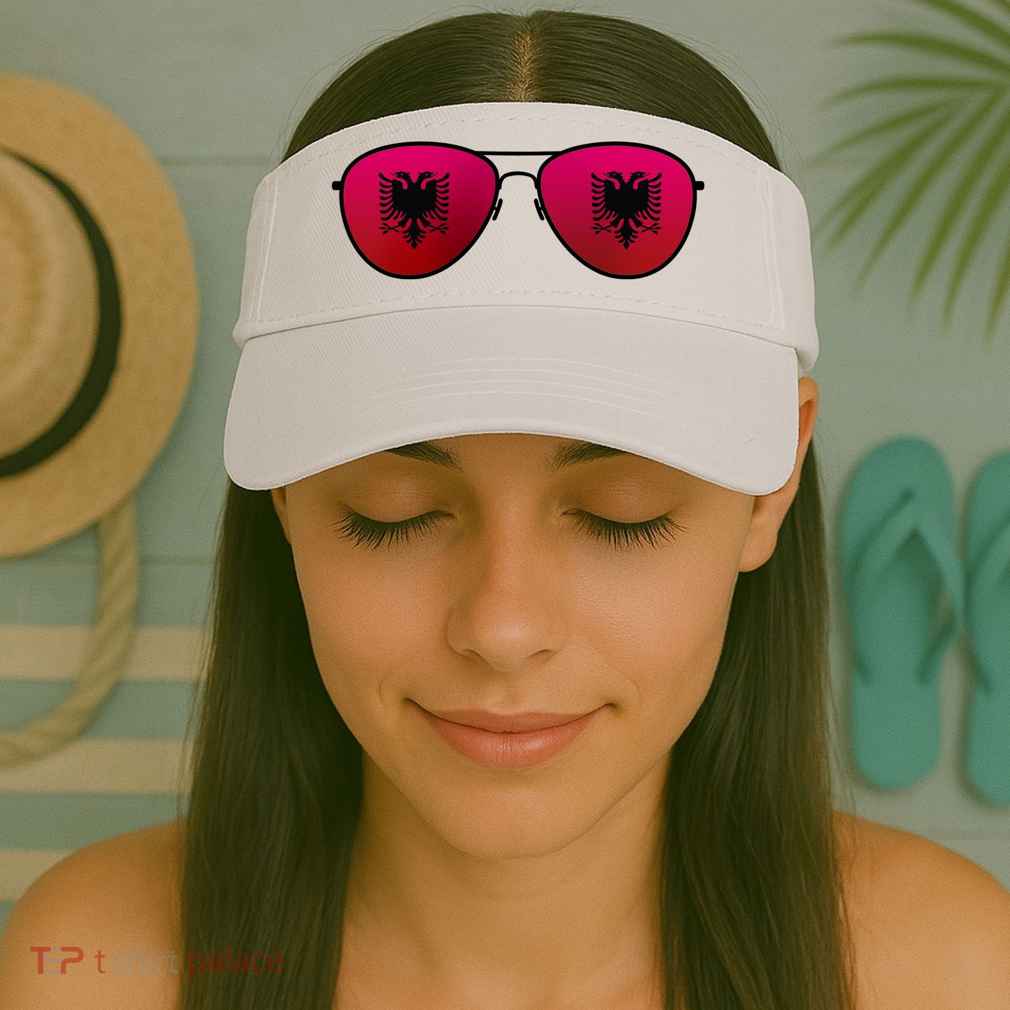 Albania Flag Aviator Sunglasses Visor