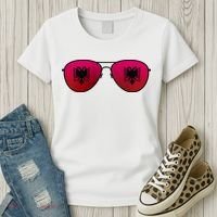 Albania Flag Aviator Sunglasses Women's T-Shirt thumb 3
