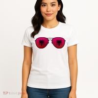 Albania Flag Aviator Sunglasses Women's T-Shirt thumb 4