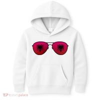 Albania Flag Aviator Sunglasses Kids Hoodie thumb 0