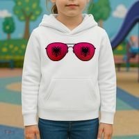 Albania Flag Aviator Sunglasses Kids Hoodie thumb 3