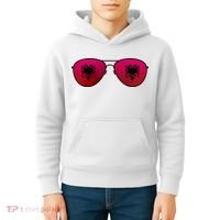 Albania Flag Aviator Sunglasses Kids Hoodie thumb 4
