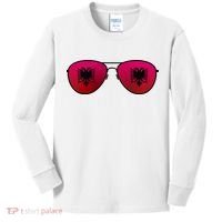 Albania Flag Aviator Sunglasses Kids Long Sleeve Shirt thumb 0