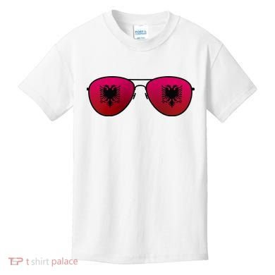 Albania Flag Aviator Sunglasses Kids T-Shirt