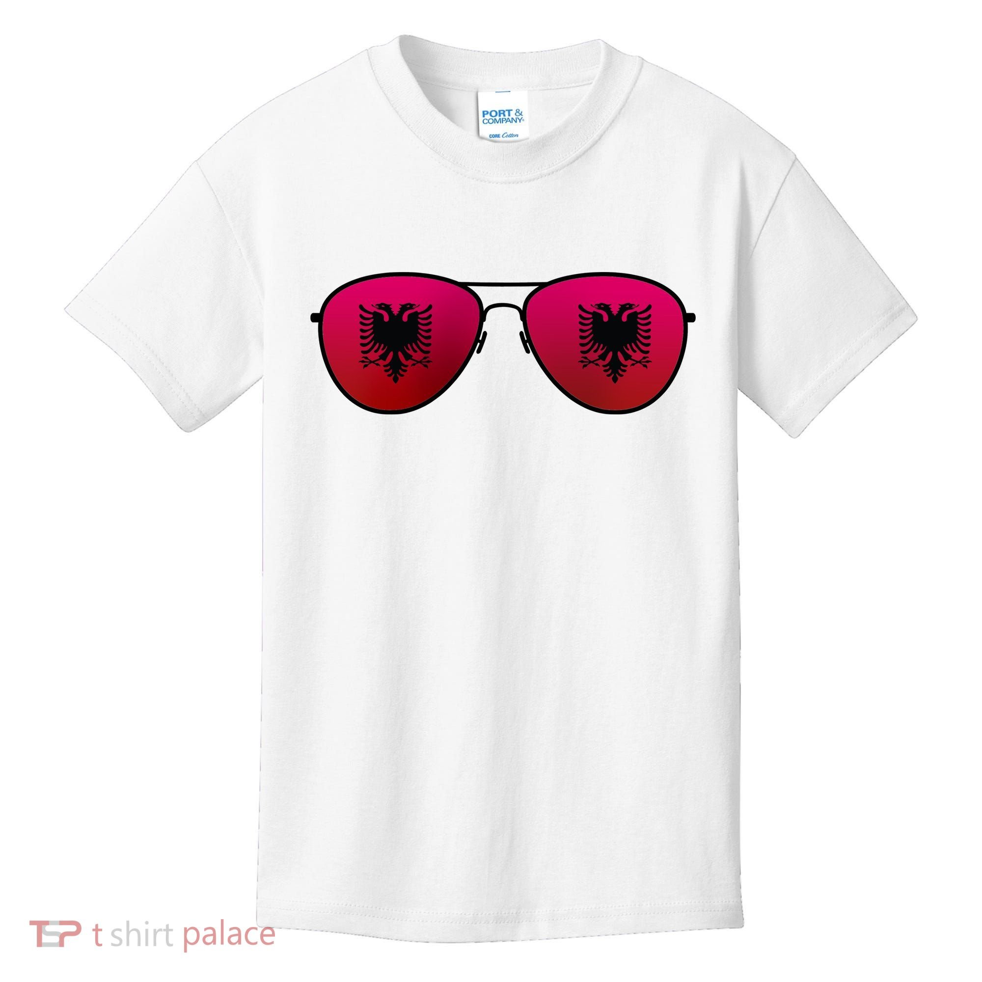 Albania Flag Aviator Sunglasses Kids T-Shirt