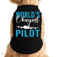 Airplane Flying Aircraft Worlds Okayest Pilot Cute Gift Doggie Tank thumb 0