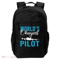 Airplane Flying Aircraft Worlds Okayest Pilot Cute Gift Backpack thumb 0