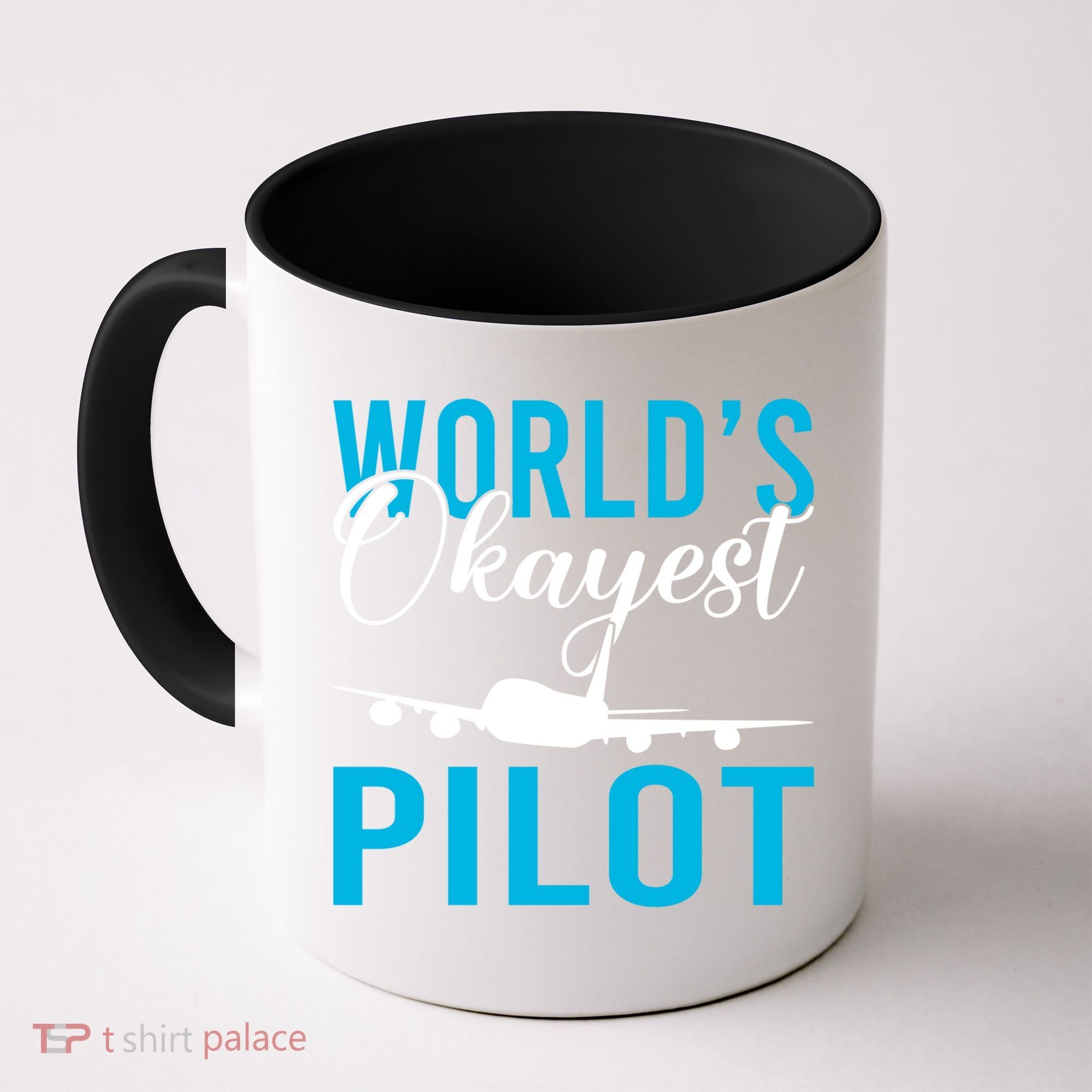 Airplane Flying Aircraft Worlds Okayest Pilot Cute Gift Coffee Mug