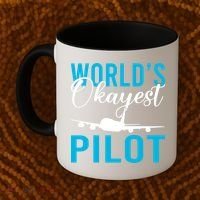 Airplane Flying Aircraft Worlds Okayest Pilot Cute Gift Coffee Mug thumb 2
