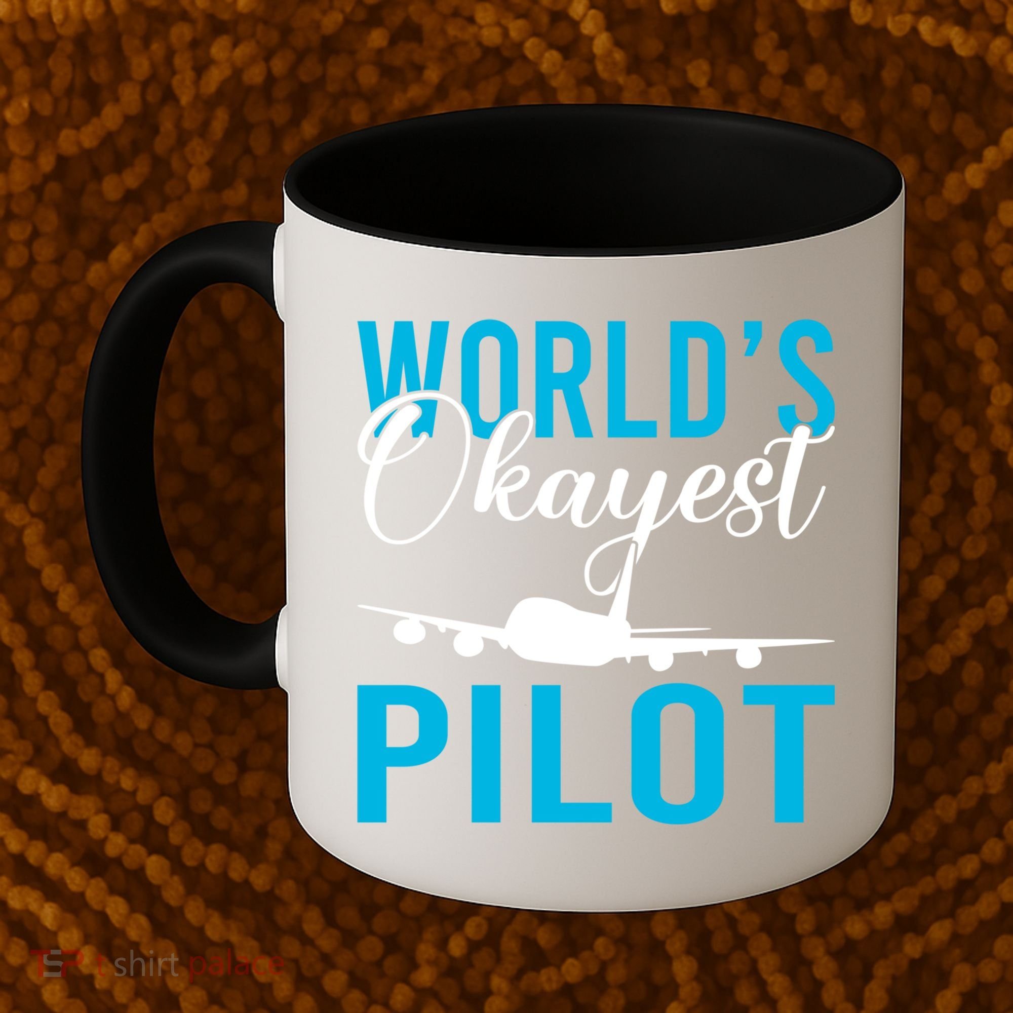 Airplane Flying Aircraft Worlds Okayest Pilot Cute Gift Coffee Mug