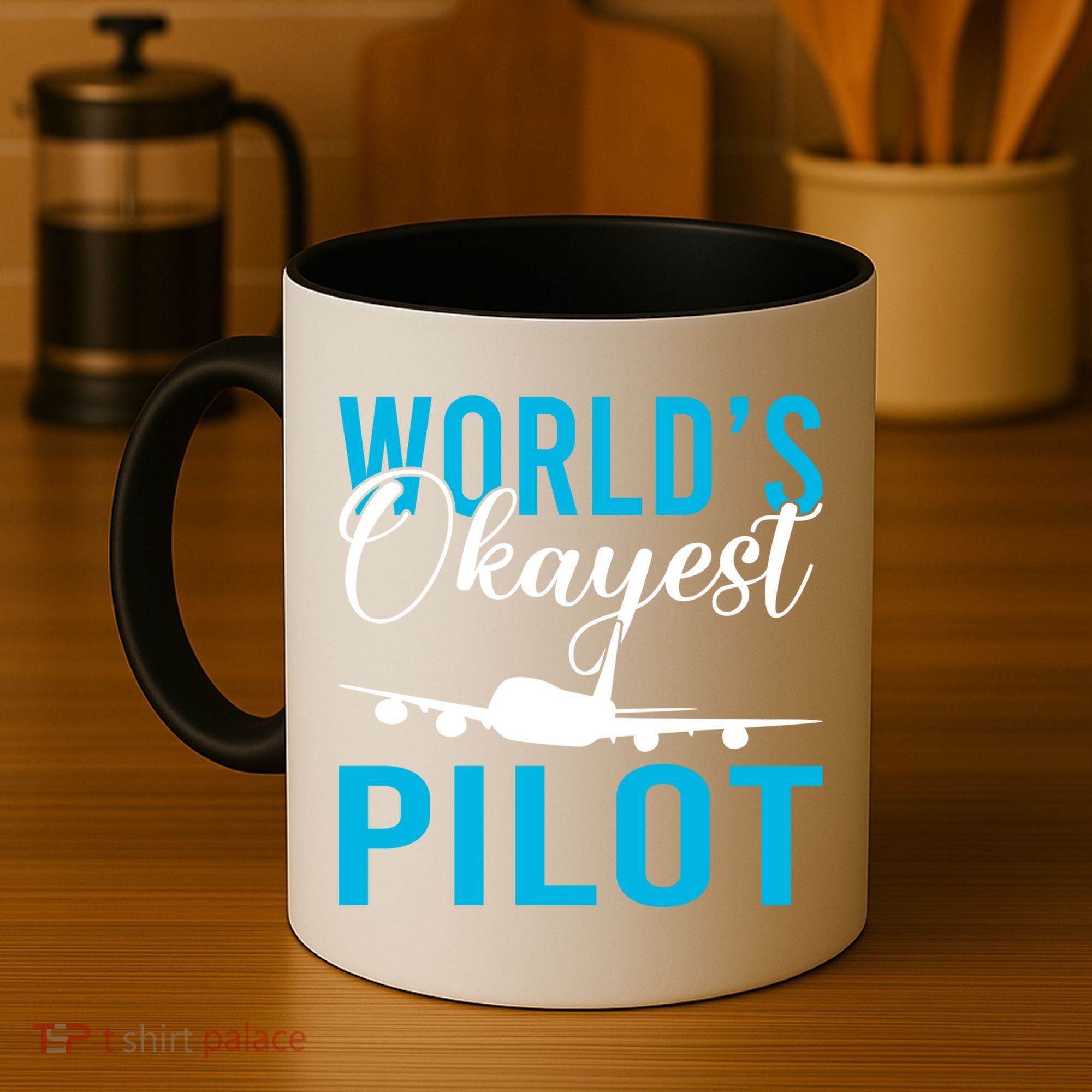 Airplane Flying Aircraft Worlds Okayest Pilot Cute Gift Coffee Mug