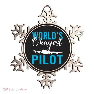Airplane Flying Aircraft Worlds Okayest Pilot Cute Gift Ornament