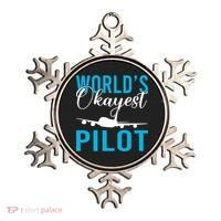 Airplane Flying Aircraft Worlds Okayest Pilot Cute Gift Ornament thumb 0