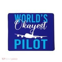 Airplane Flying Aircraft Worlds Okayest Pilot Cute Gift Mousepad thumb 0