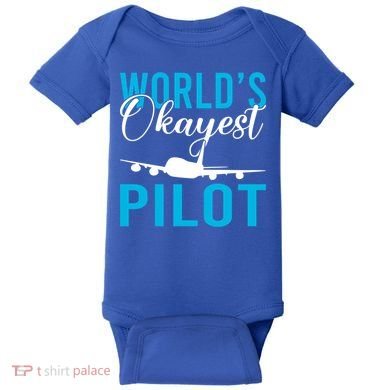 Airplane Flying Aircraft Worlds Okayest Pilot Cute Gift Baby Bodysuit