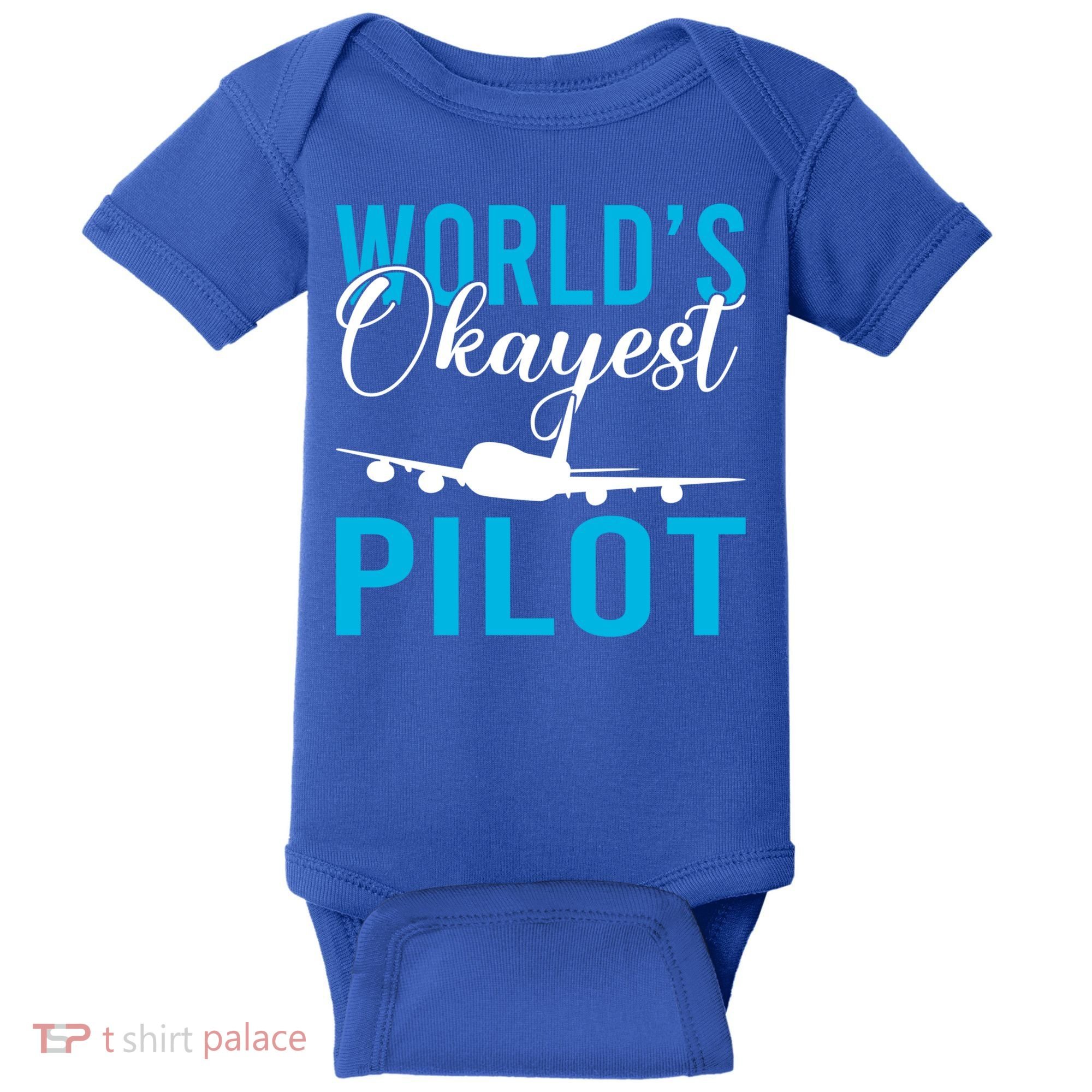 Airplane Flying Aircraft Worlds Okayest Pilot Cute Gift Baby Bodysuit