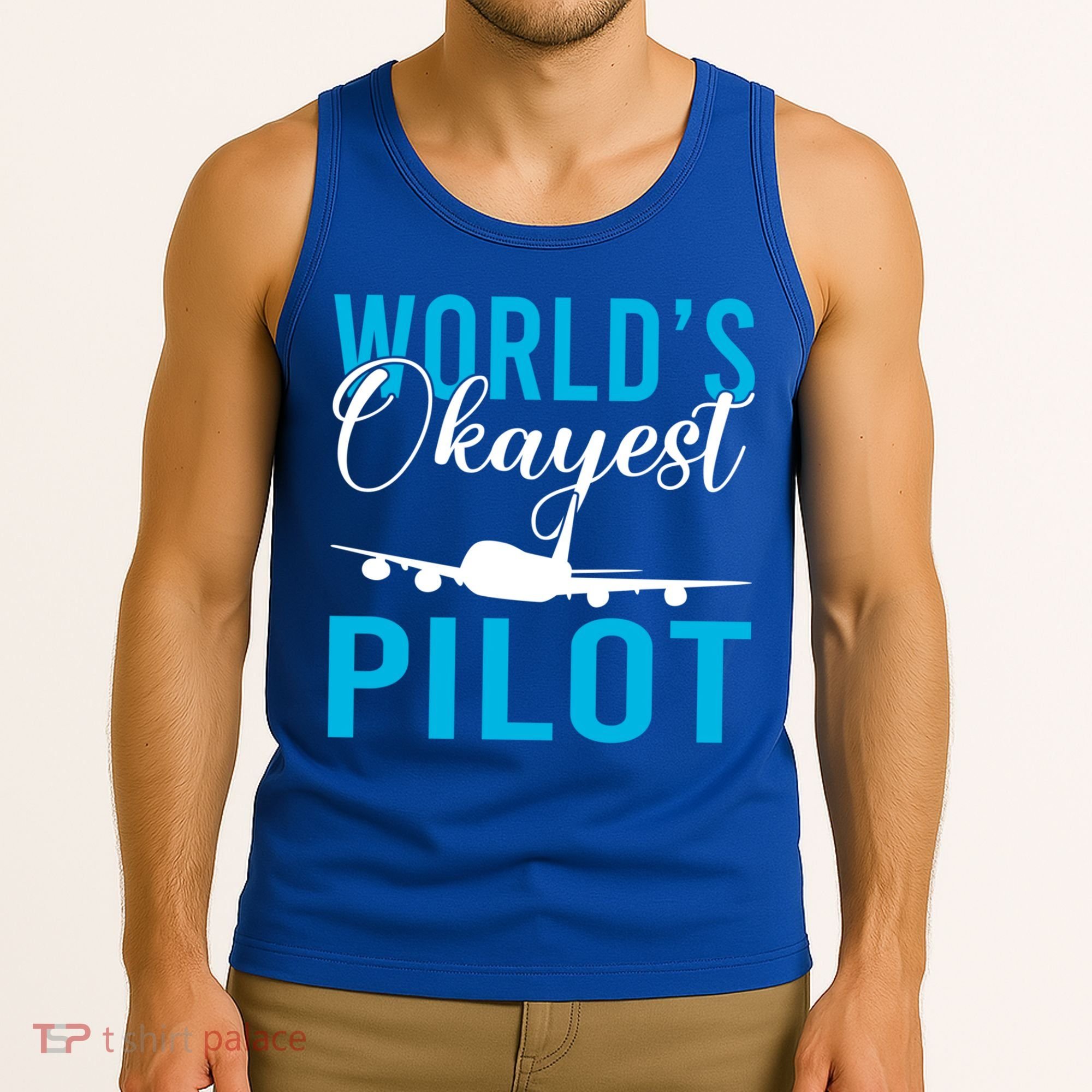 Airplane Flying Aircraft Worlds Okayest Pilot Cute Gift Tank Top