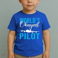 Airplane Flying Aircraft Worlds Okayest Pilot Cute Gift Toddler T-Shirt thumb 2