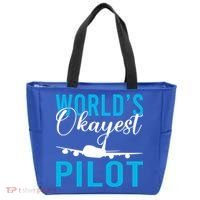 Airplane Flying Aircraft Worlds Okayest Pilot Cute Gift Tote Bag thumb 0