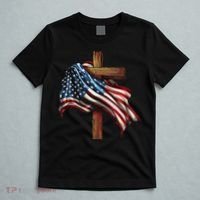 American Flag And Christian Cross Patriotic 4th Of July T-Shirt thumb 5
