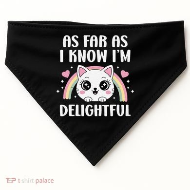 As Far As I Know Im Delightful Funny Kawaii Cat USA-Made Doggie Bandana