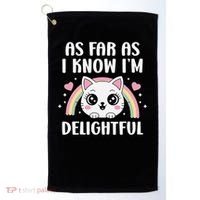 As Far As I Know Im Delightful Funny Kawaii Cat Golf Towel thumb 0