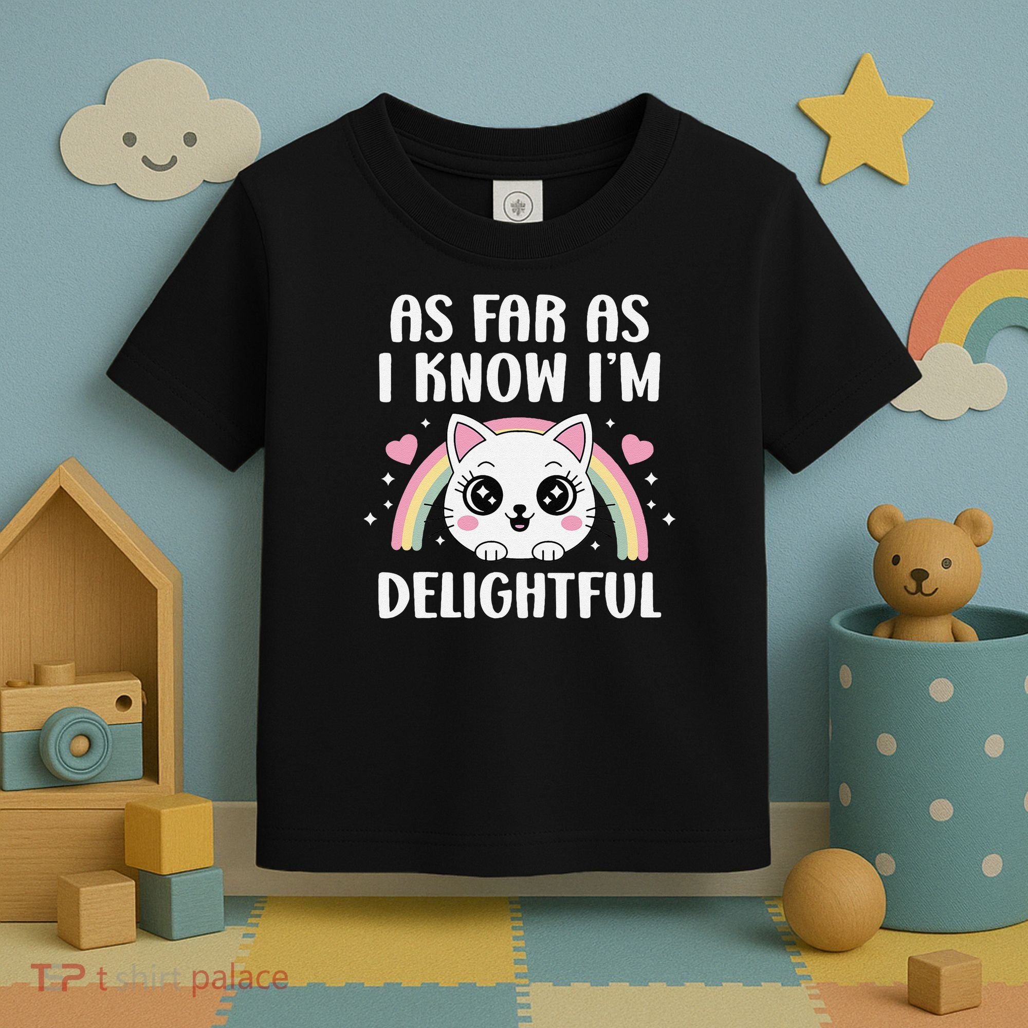 As Far As I Know Im Delightful Funny Kawaii Cat Toddler T-Shirt