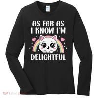 As Far As I Know Im Delightful Funny Kawaii Cat Women's Long Sleeve Shirt thumb 0