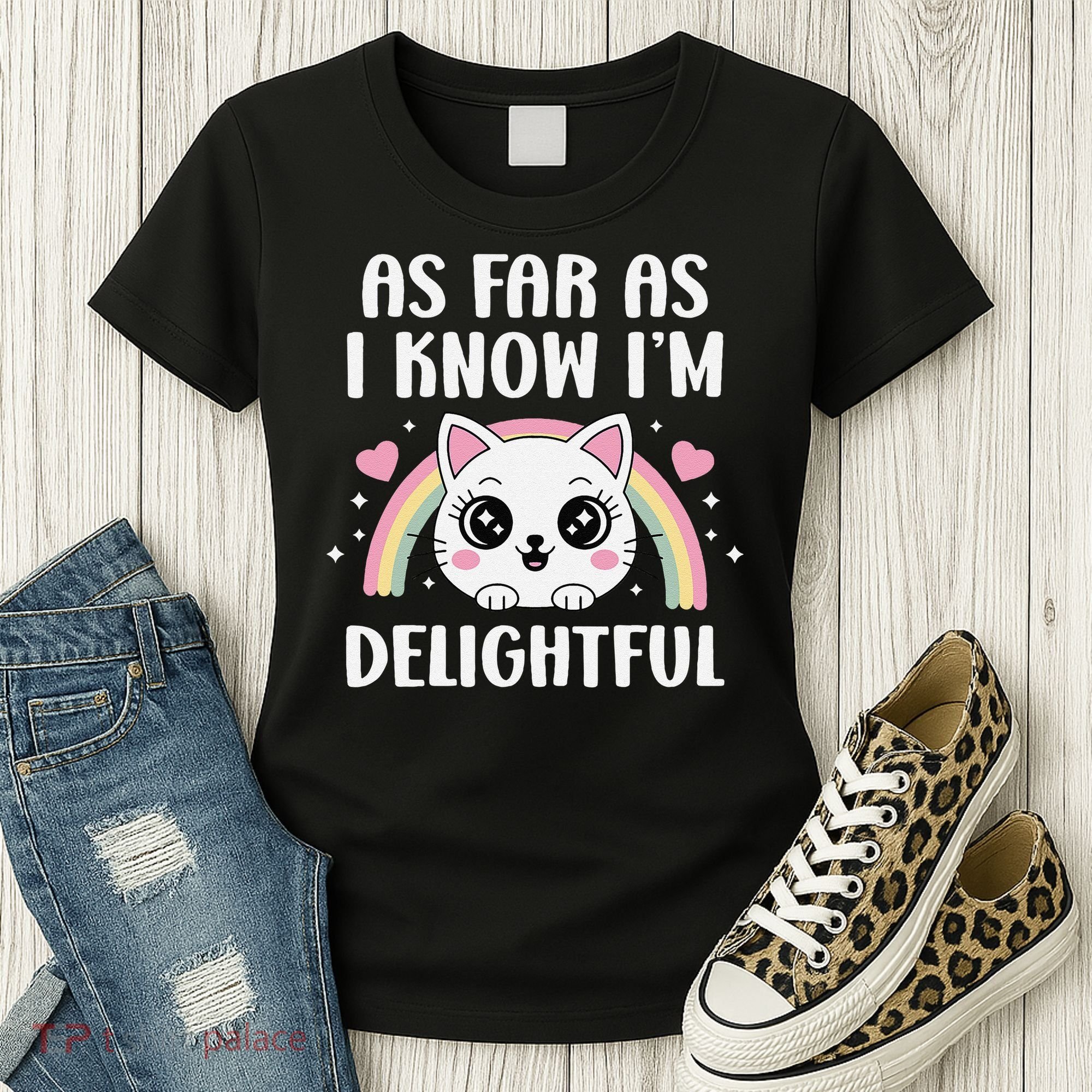 As Far As I Know Im Delightful Funny Kawaii Cat Women's T-Shirt