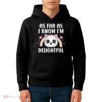 As Far As I Know Im Delightful Funny Kawaii Cat Kids Hoodie thumb 4