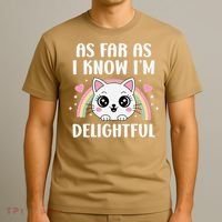 As Far As I Know Im Delightful Funny Kawaii Cat T-Shirt thumb 3