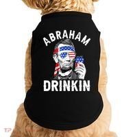 American Flag Abraham Drinking Merica Abe Lincoln Beer Lover Gift Doggie Tank thumb 0