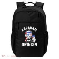 American Flag Abraham Drinking Merica Abe Lincoln Beer Lover Gift Backpack thumb 0