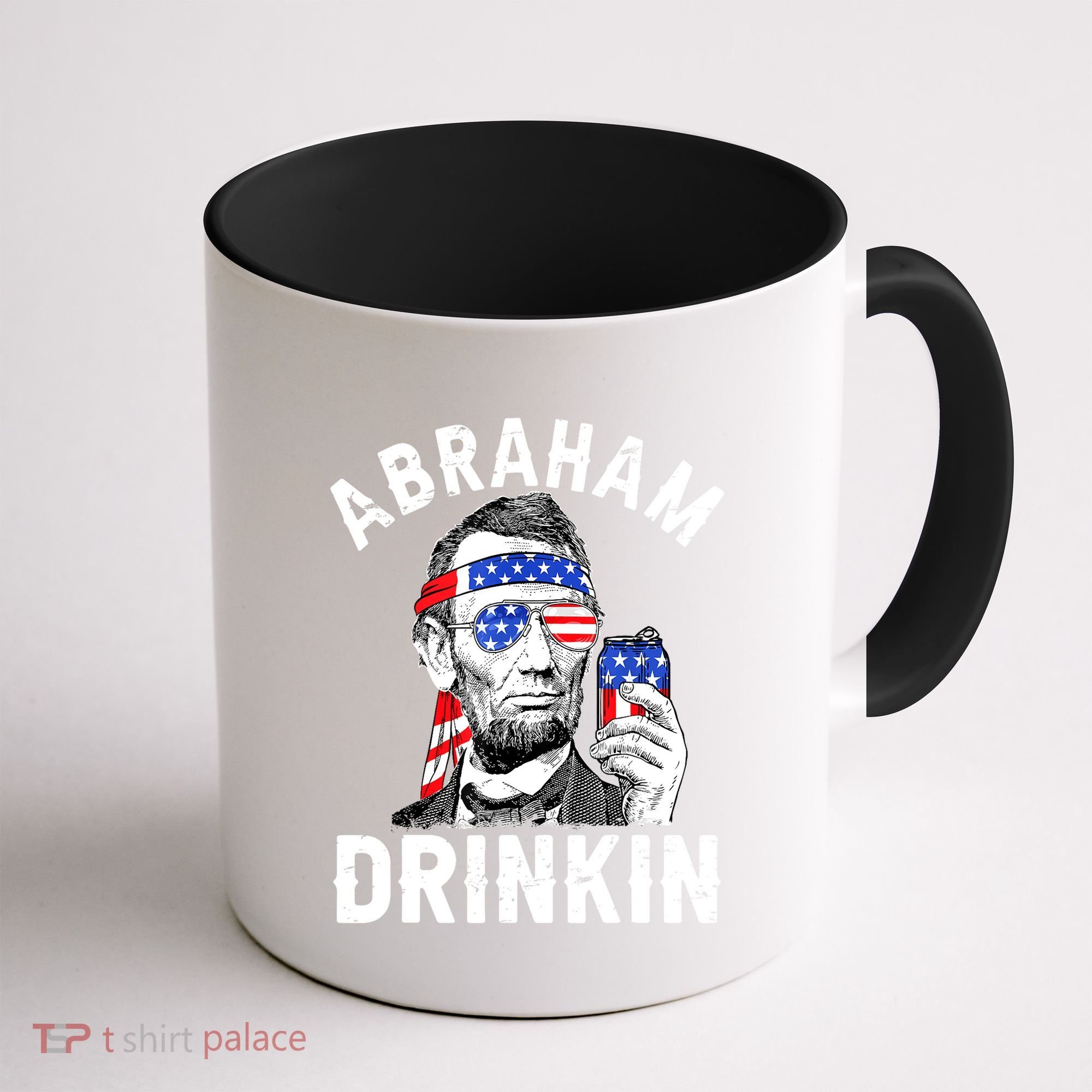 American Flag Abraham Drinking Merica Abe Lincoln Beer Lover Gift Coffee Mug
