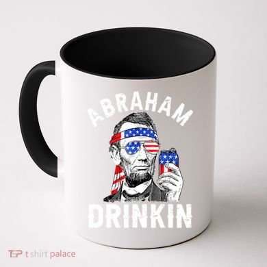 American Flag Abraham Drinking Merica Abe Lincoln Beer Lover Gift Coffee Mug