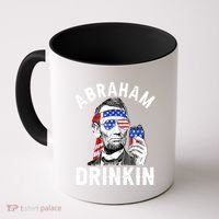 American Flag Abraham Drinking Merica Abe Lincoln Beer Lover Gift Coffee Mug thumb 0