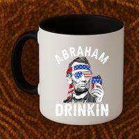 American Flag Abraham Drinking Merica Abe Lincoln Beer Lover Gift Coffee Mug thumb 2