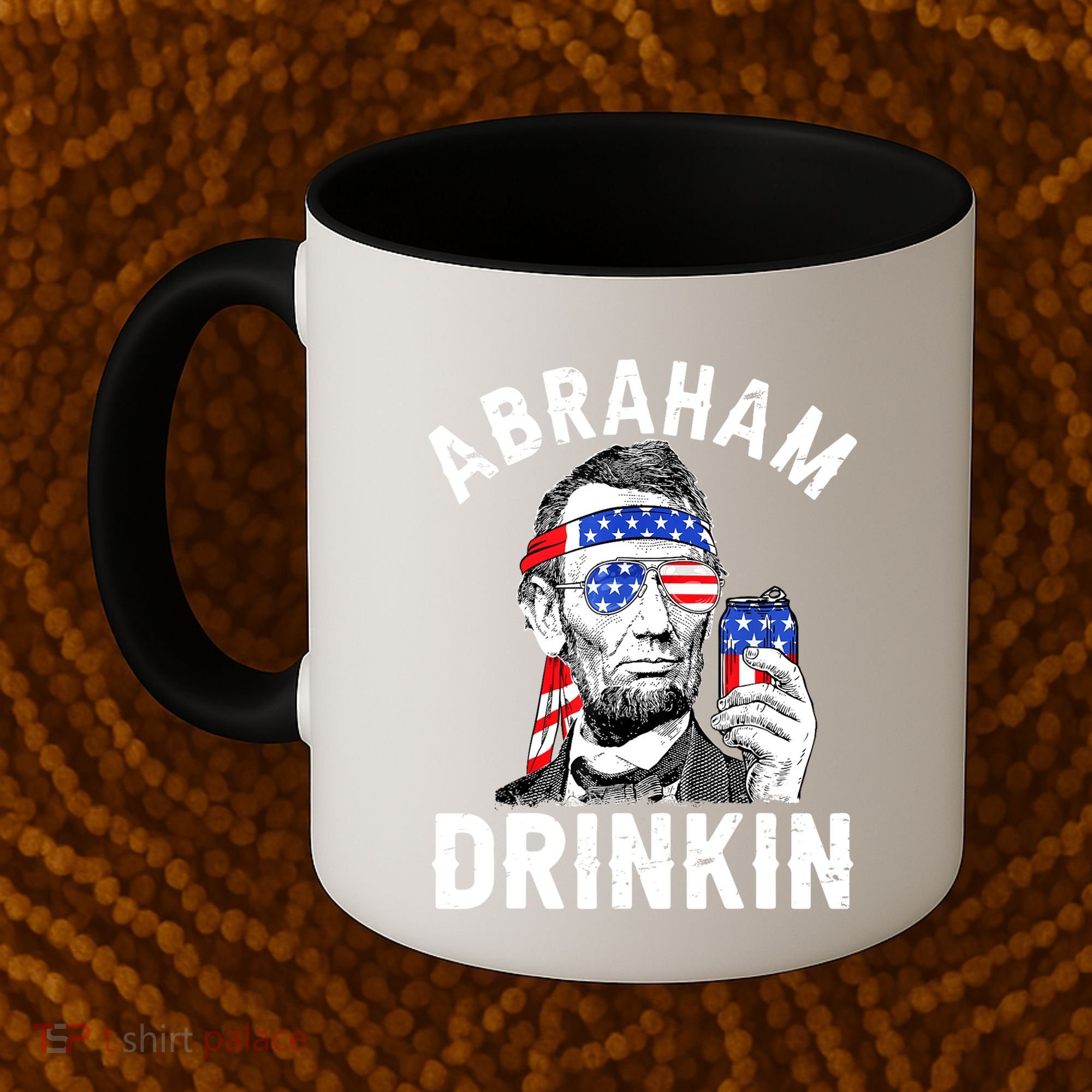 American Flag Abraham Drinking Merica Abe Lincoln Beer Lover Gift Coffee Mug