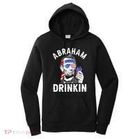 American Flag Abraham Drinking Merica Abe Lincoln Beer Lover Gift Women's Hoodie thumb 0