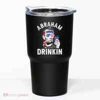 American Flag Abraham Drinking Merica Abe Lincoln Beer Lover Gift Tumbler thumb 0