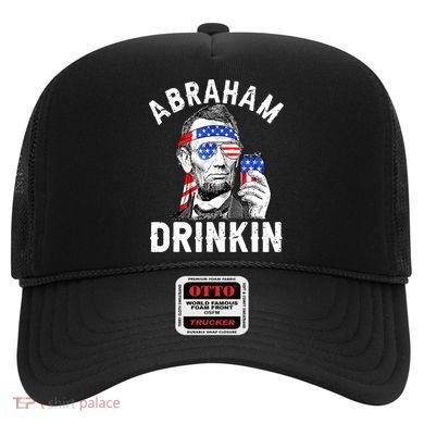 American Flag Abraham Drinking Merica Abe Lincoln Beer Lover Gift Hat