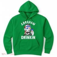 American Flag Abraham Drinking Merica Abe Lincoln Beer Lover Gift Hoodie thumb 0