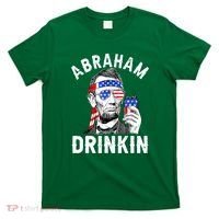 American Flag Abraham Drinking Merica Abe Lincoln Beer Lover Gift T-Shirt thumb 0