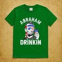 American Flag Abraham Drinking Merica Abe Lincoln Beer Lover Gift T-Shirt thumb 5