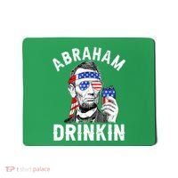 American Flag Abraham Drinking Merica Abe Lincoln Beer Lover Gift Mousepad thumb 0