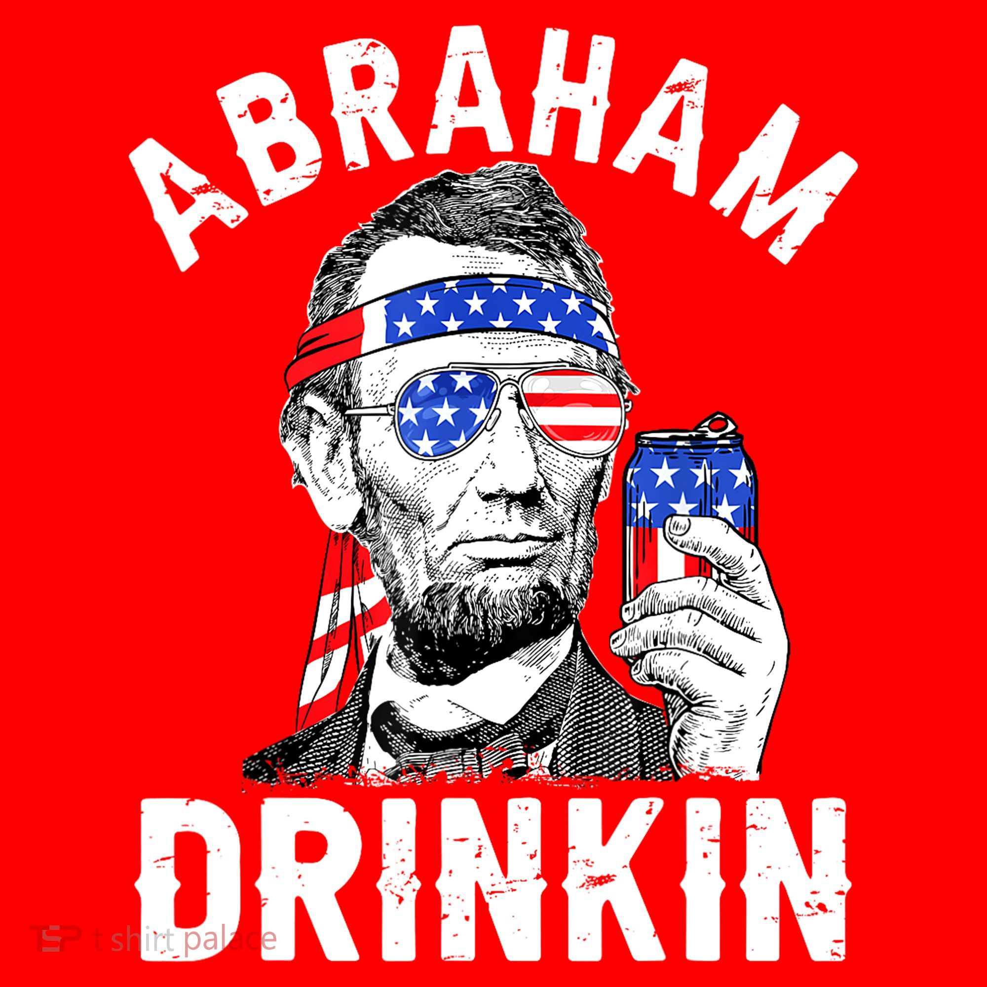 American Flag Abraham Drinking Merica Abe Lincoln Beer Lover Gift Santa Hat