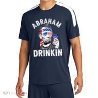 American Flag Abraham Drinking Merica Abe Lincoln Beer Lover Gift Sport-Tek Competitor United Soccer Jersey thumb 0